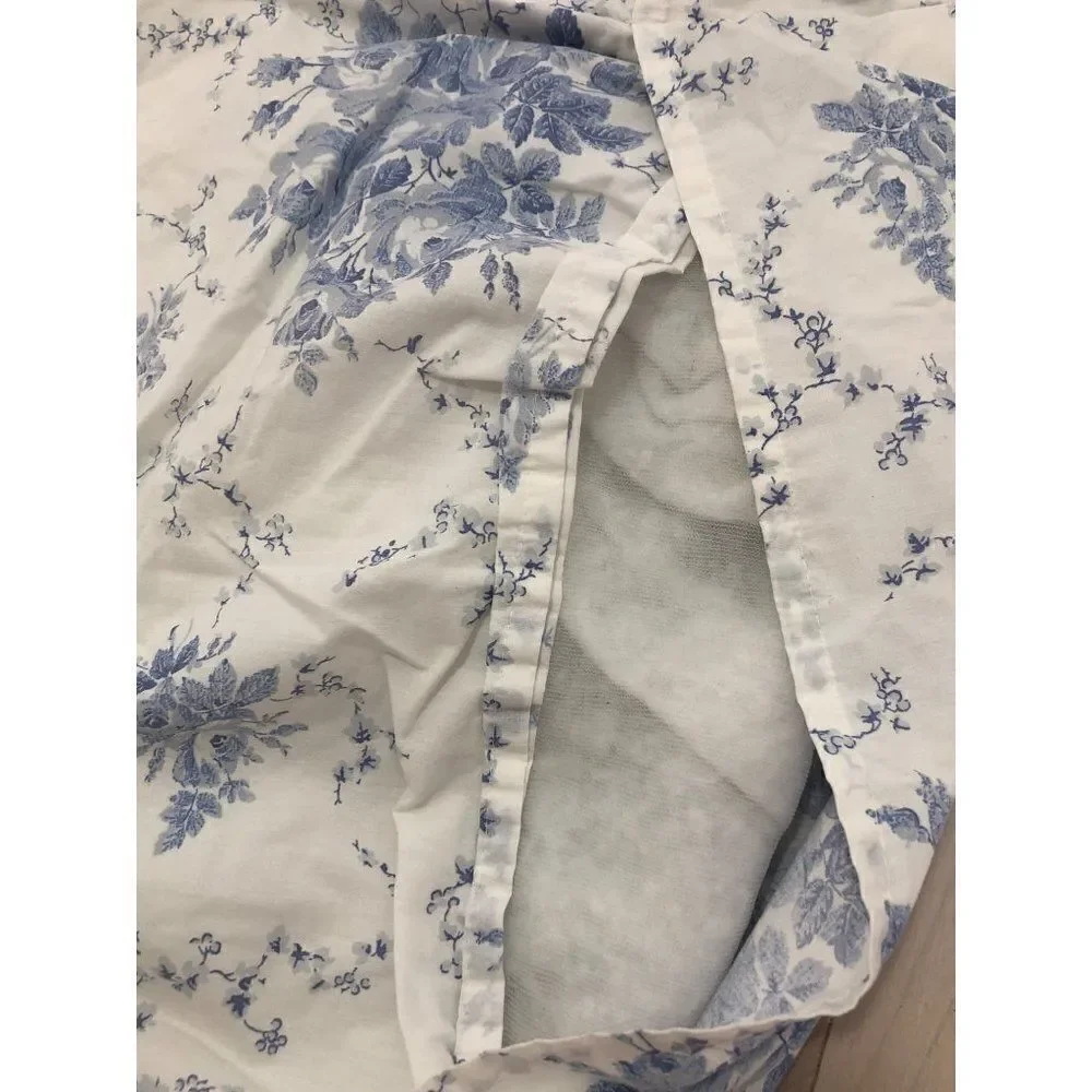 Vintage Laura Ashley Sophia Blue & White Pillow Case Rose Pattern 38x23